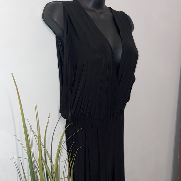 Black Slit Shoulder Jumpsuit - Picture 6 of 7